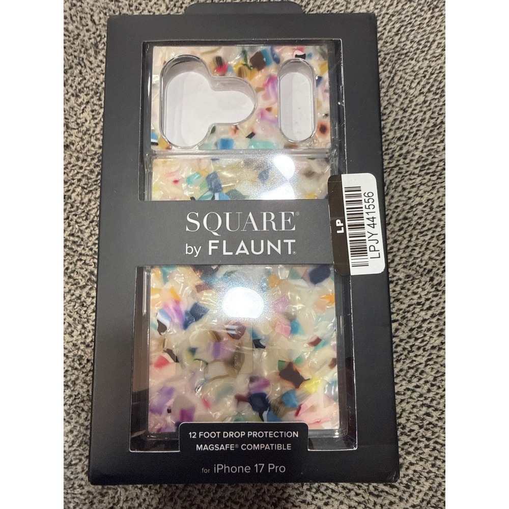 Flaunt Square MagSafe Case iPhone 17 Pro Rainbow Confetti Terrazzo FT057342